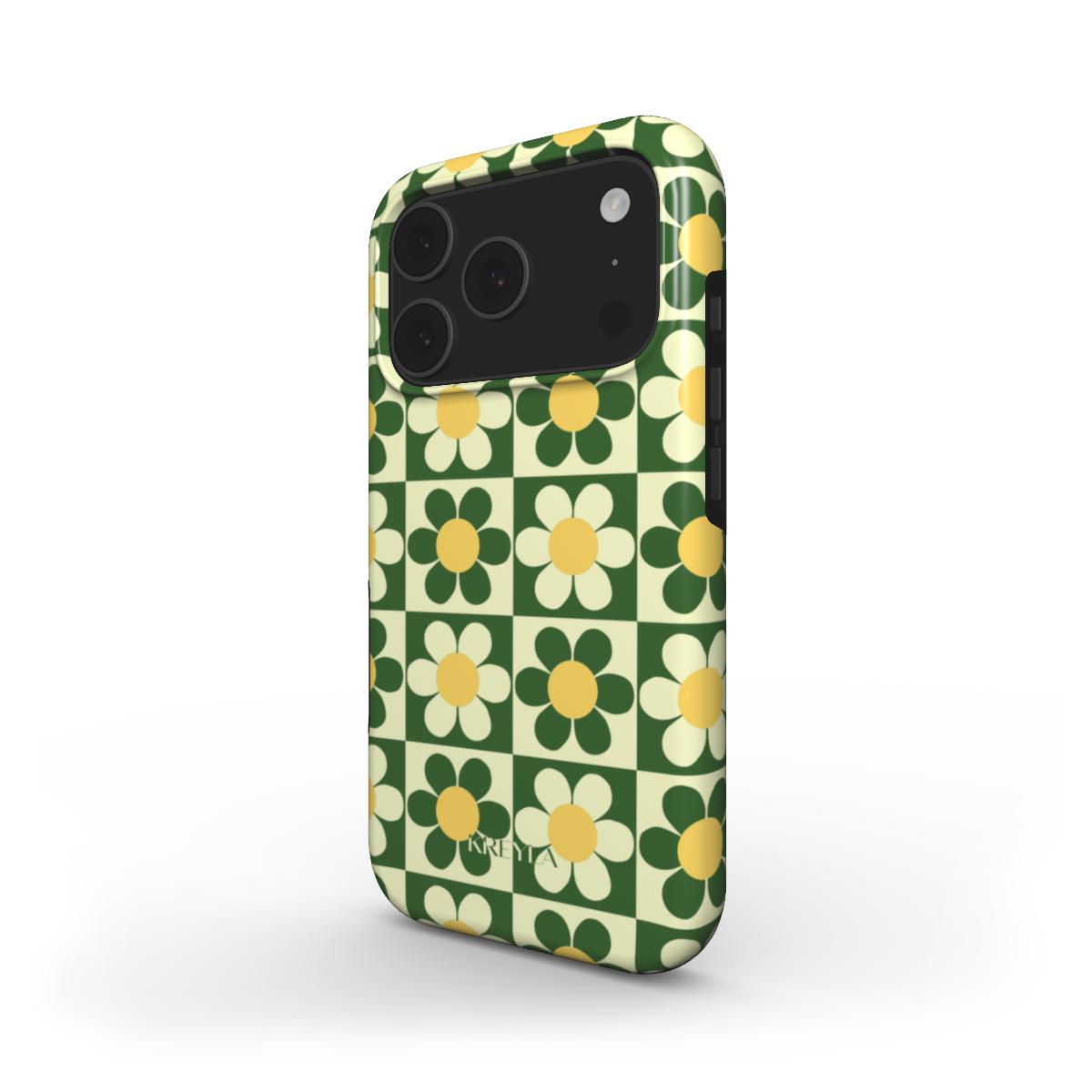 Kreyla Floral Grid Tough Phone Case