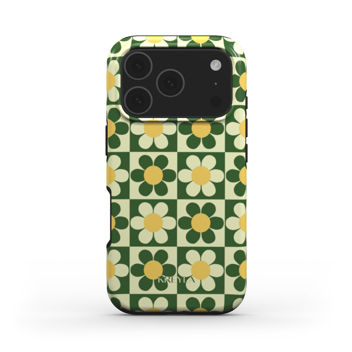 Kreyla Floral Grid Tough Phone Case