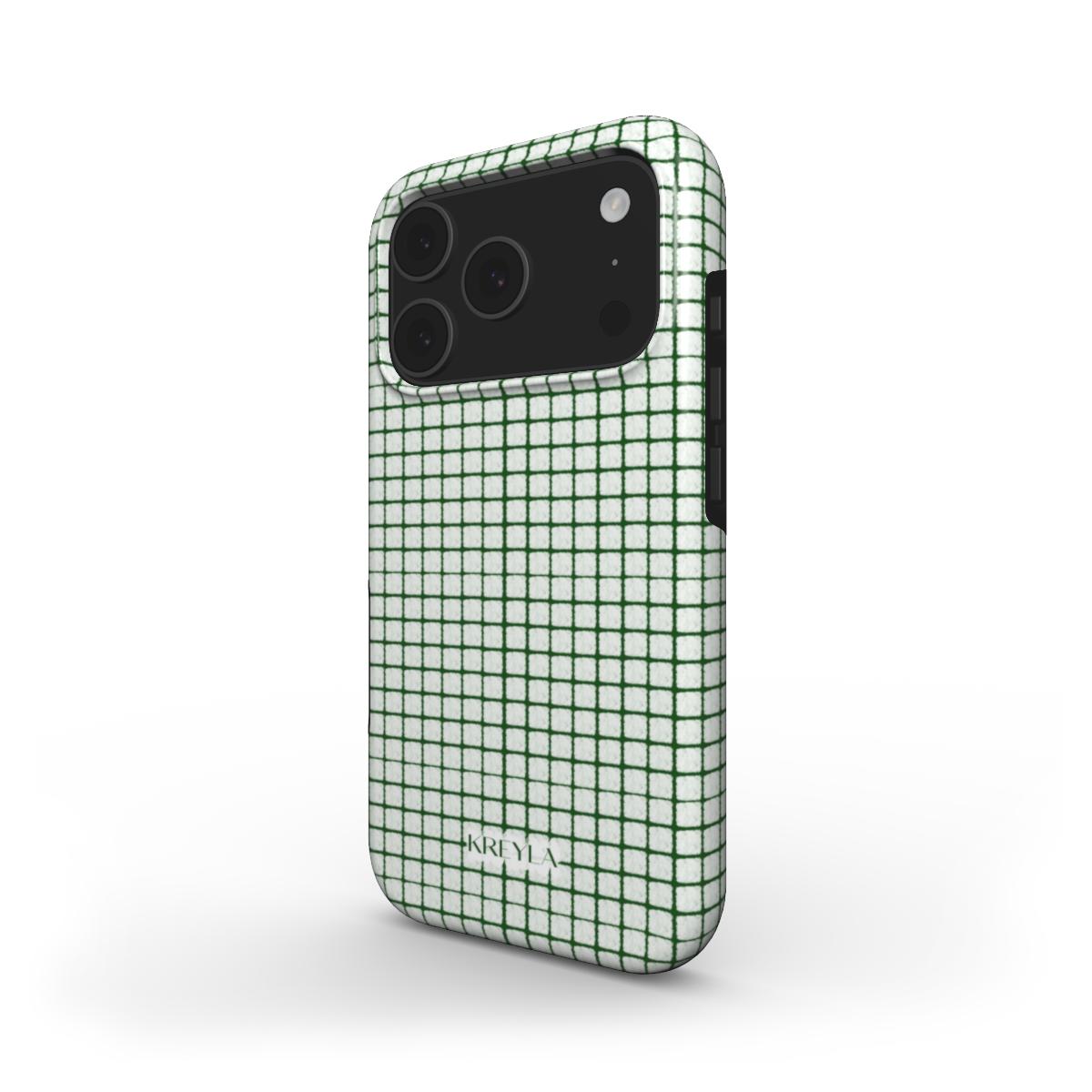 Kreyla Green Grid Tough Phone Case