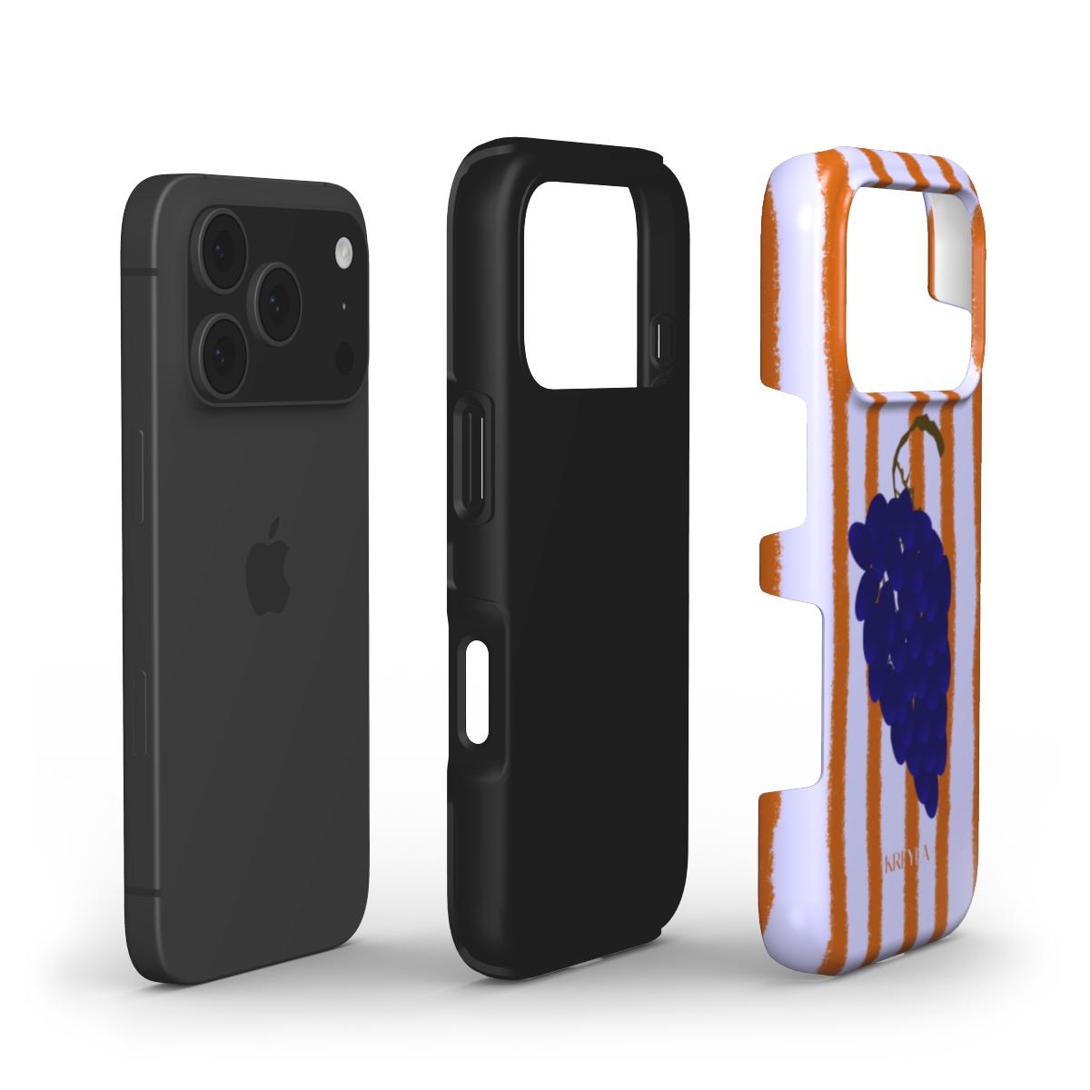 Kreyla Dark Grape Stripe Tough Phone Case