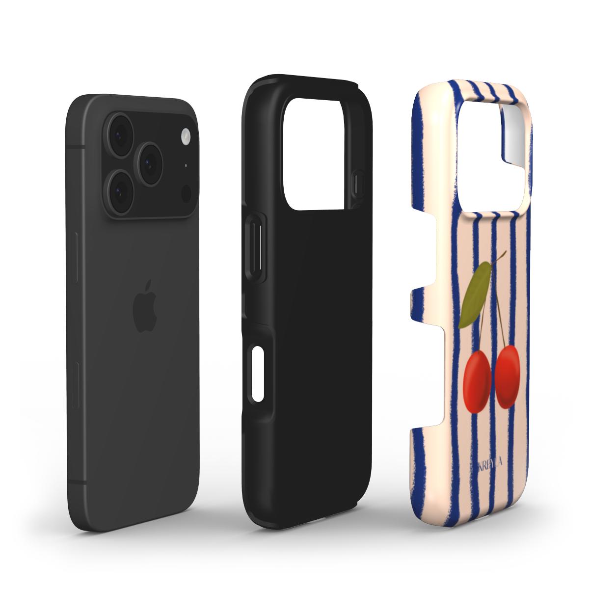 Kreyla Twin Cherry Stripe Tough Phone Case