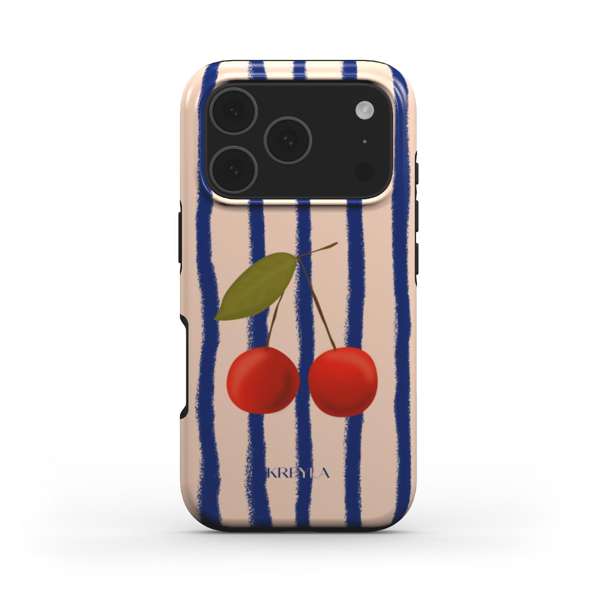 Kreyla Twin Cherry Stripe Tough Phone Case